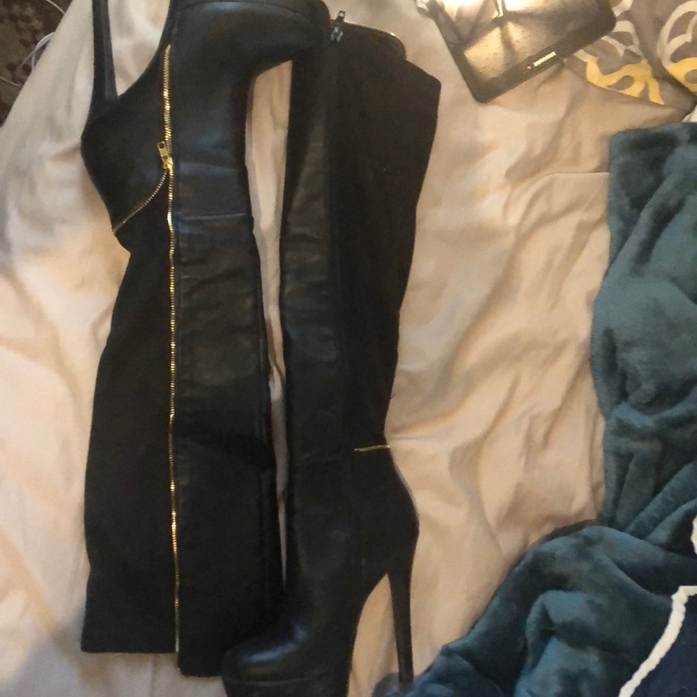 Thigh high platform boots
